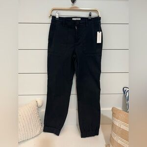 Anthropologie Charcoal Black Utility Joggers sz 2 NWT New Pockets Normcore Boho